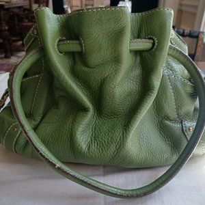 Cole Haan Green Pebble Leather Purse - 15" wide, 9" tall, 10" wide